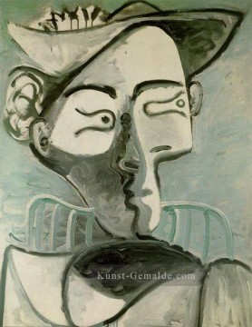  picasso - Frau Sitzen au chapeau 1962 kubist Pablo Picasso